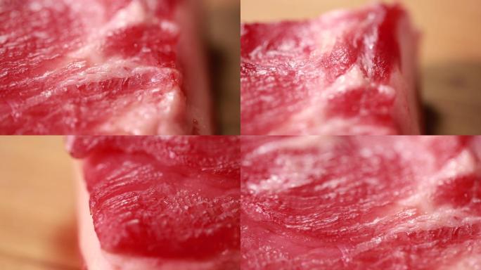 【镜头合集】微距拍摄猪肉瘦肉纹理