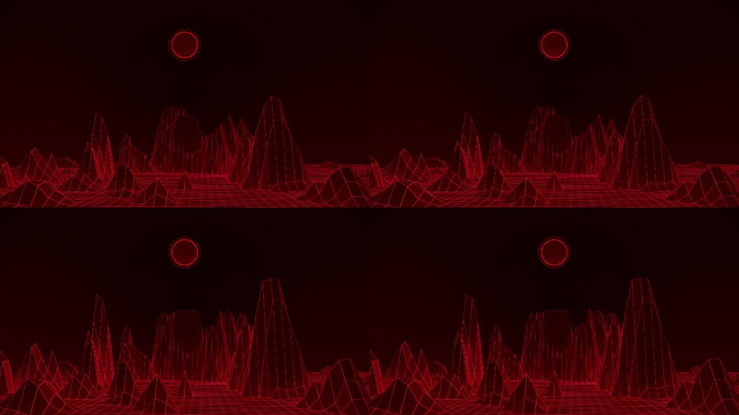 【4K时尚背景】黑红虚拟科幻暗黑空间视觉