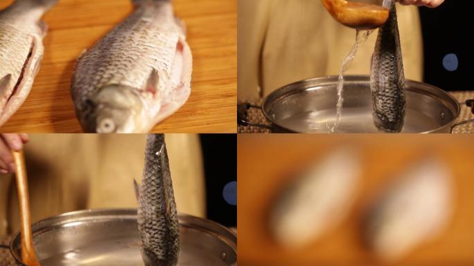 【镜头合集】烫鱼皮去黏膜  (1)