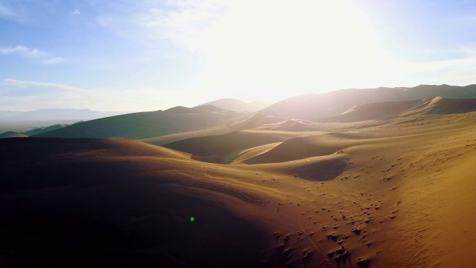 中国诺亚沙漠沙丘鸟瞰图