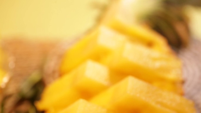 【镜头合集】菠萝切块菠萝块果盘  (4)