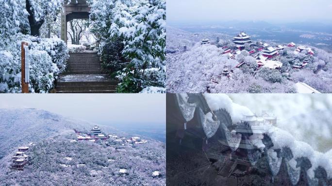 苏州吴中木渎穹窿山雪景