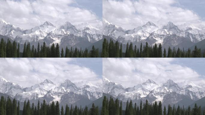 雪山山峰云朵天空延时摄影C021