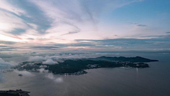 珠海高新区唐家湾淇澳岛航拍延时