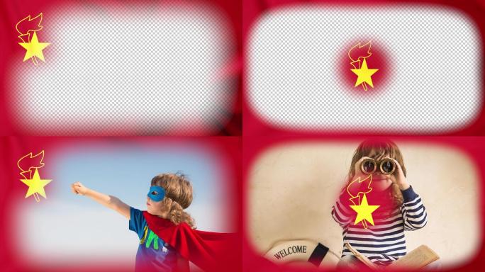 4K视频 2种 中国少先队旗透明蒙版