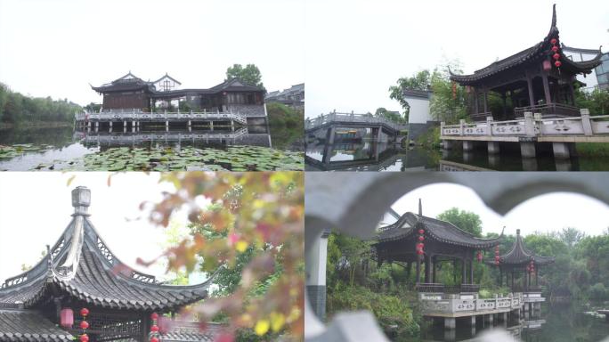 中式庭院院落小区园林空镜头A009