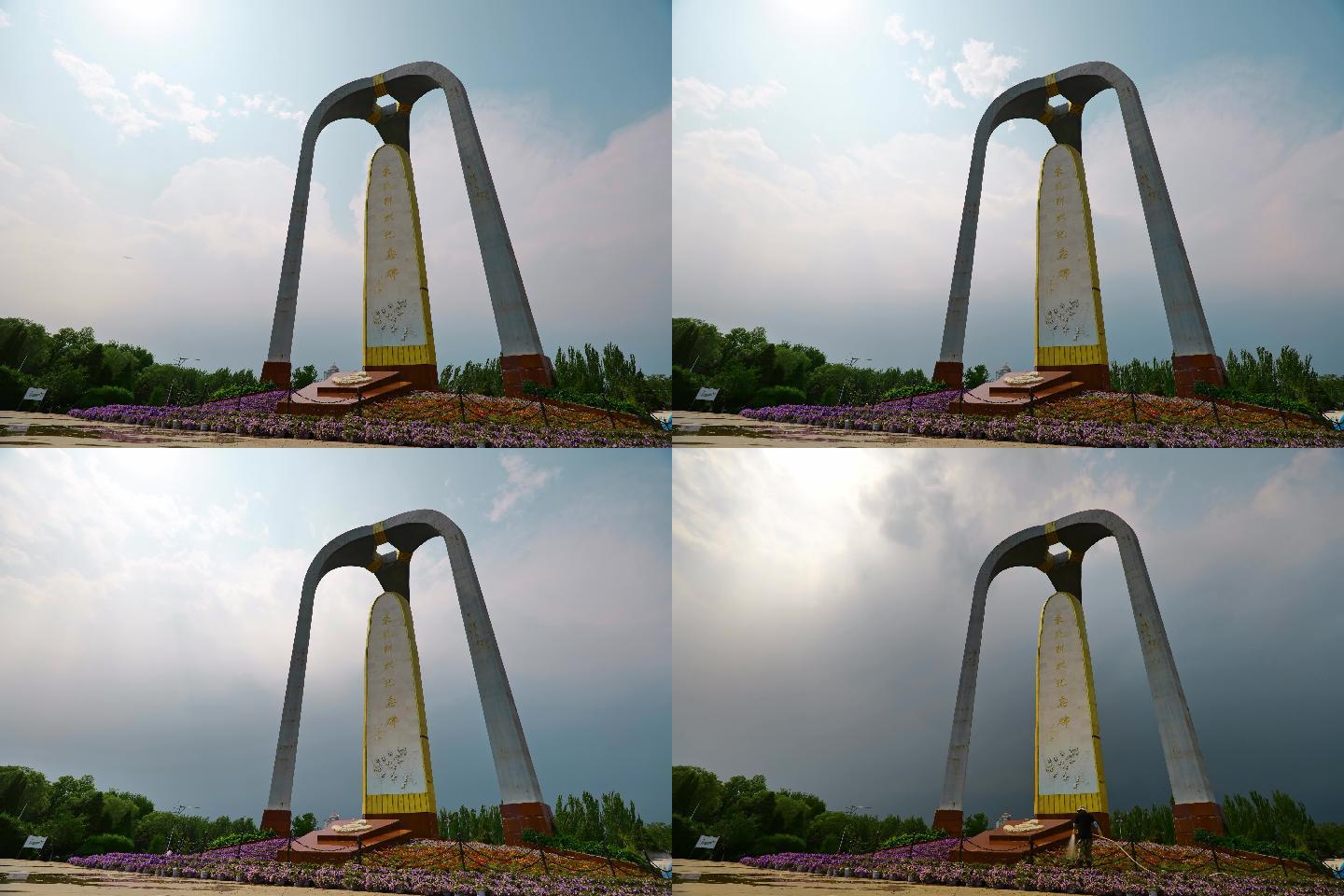 东北解放纪念碑4K延时风雨欲来沈阳地标