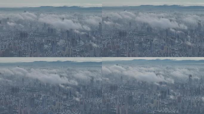合肥雨后长焦云上城市天际线