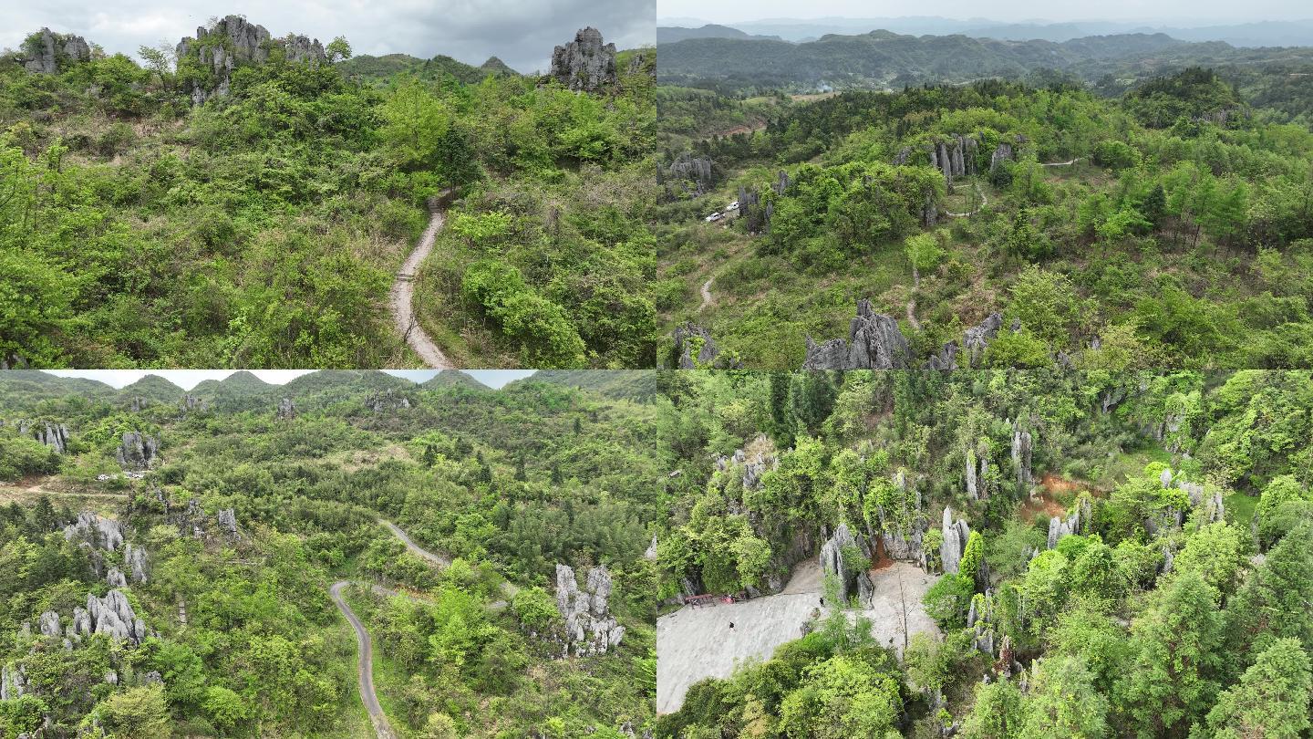 湖南湘西龙山洛塔石林航拍