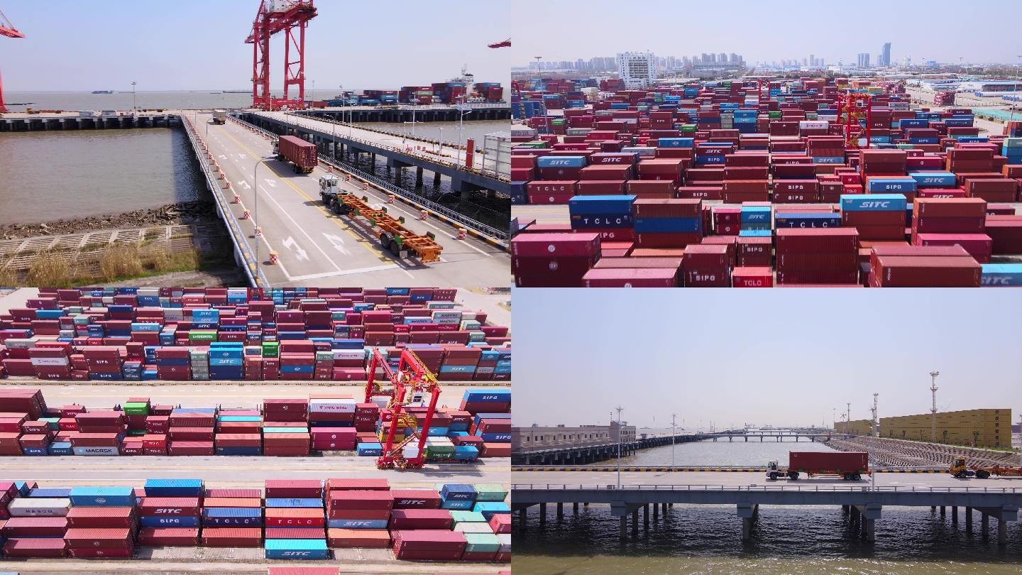 4k码头港口集装箱互联网港口智慧物流运输