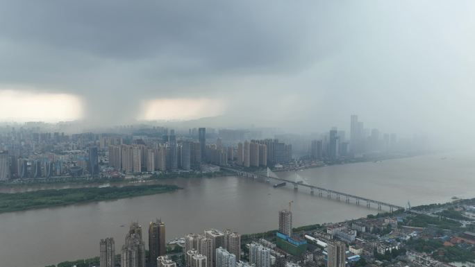 长沙暴雨航拍延时