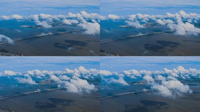 泉州湾跨海大桥云海航拍4k素材