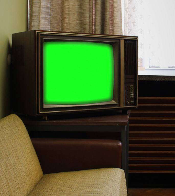复古电视，复古客厅，彩色按键屏幕