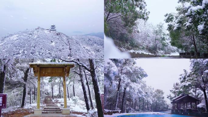 苏州吴中金庭西山缥缈峰雪景