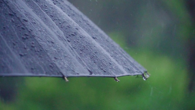 唯美江南雨景意境素材伤感视频雨滴落在雨伞