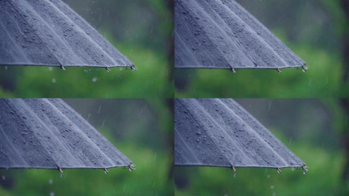 唯美江南雨景意境素材伤感视频雨滴落在雨伞