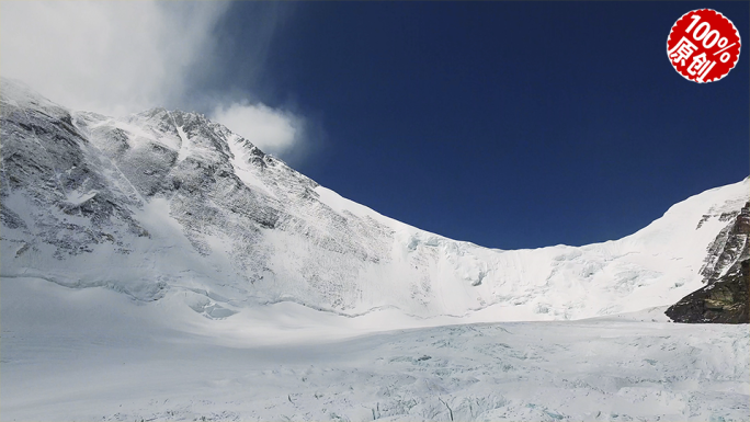 喜马拉雅鸟瞰珠穆朗玛峰高原稀少航拍