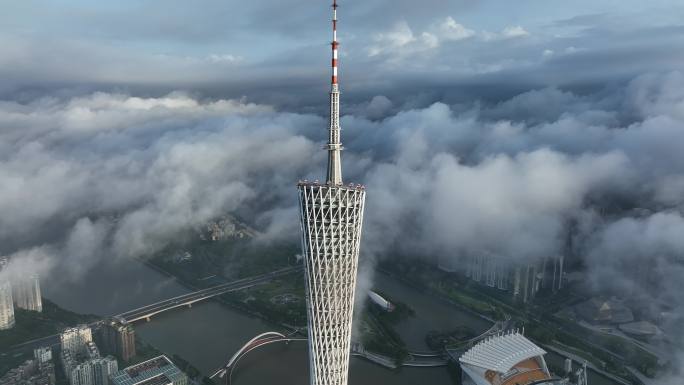 2022最新航拍广州塔4k