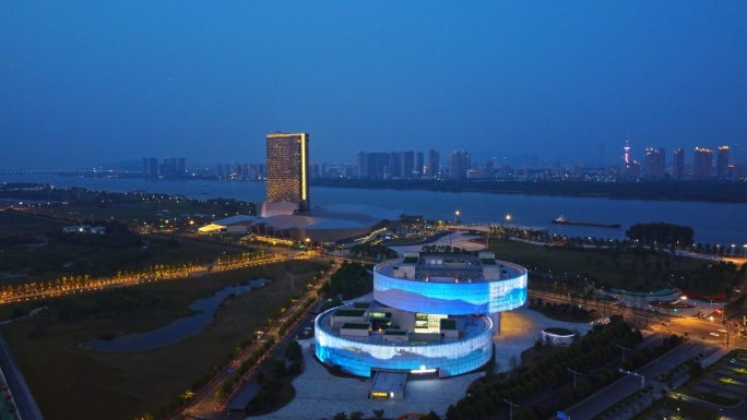 扬子江会议中心夜景航拍