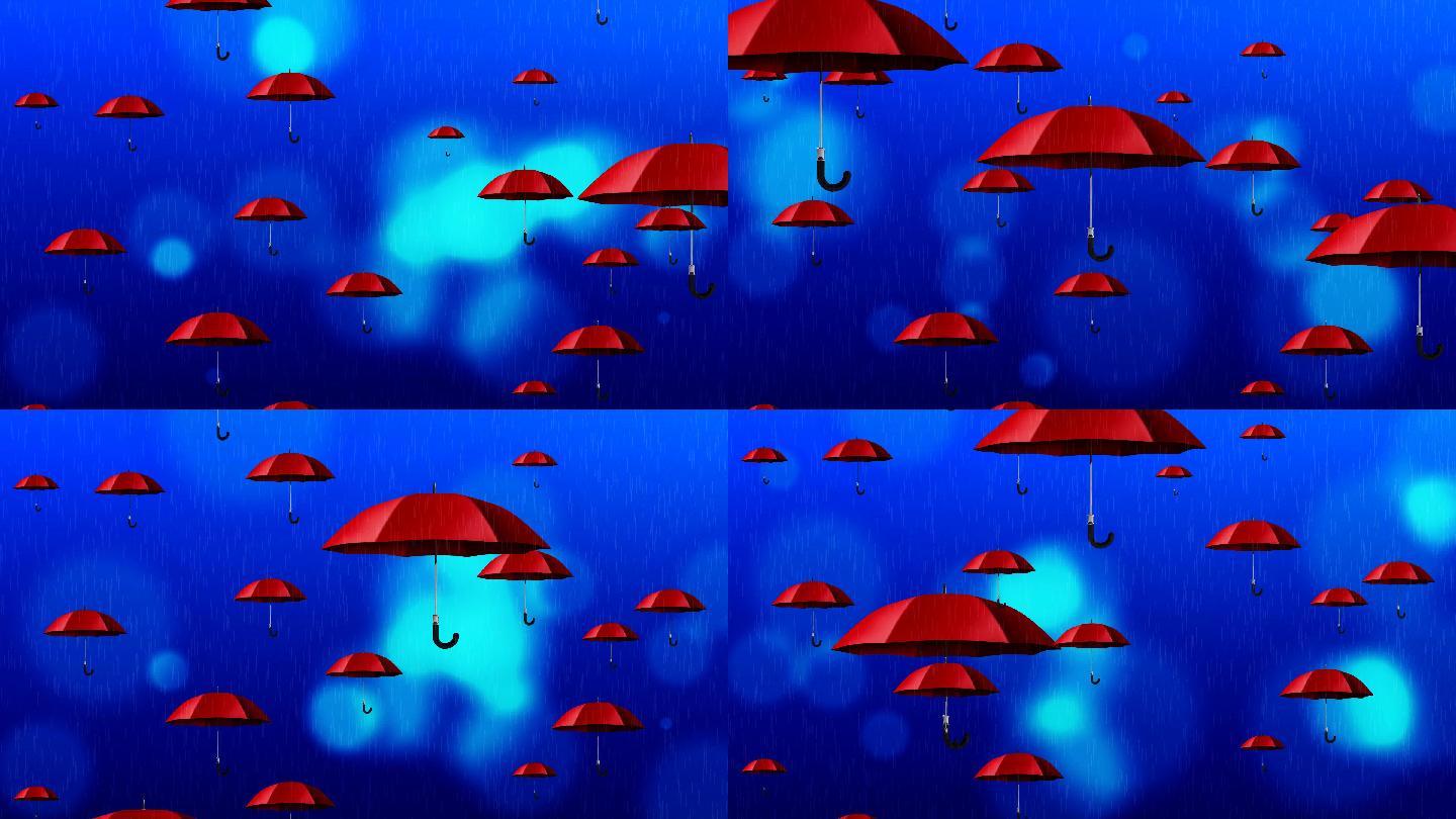 雨中红伞背景