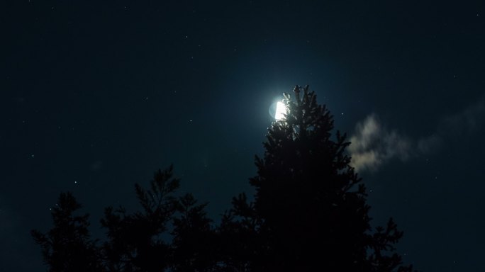 夜晚的月亮月黑风高