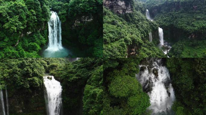 广安 邻水  华蓥山 瀑布 多级 航拍