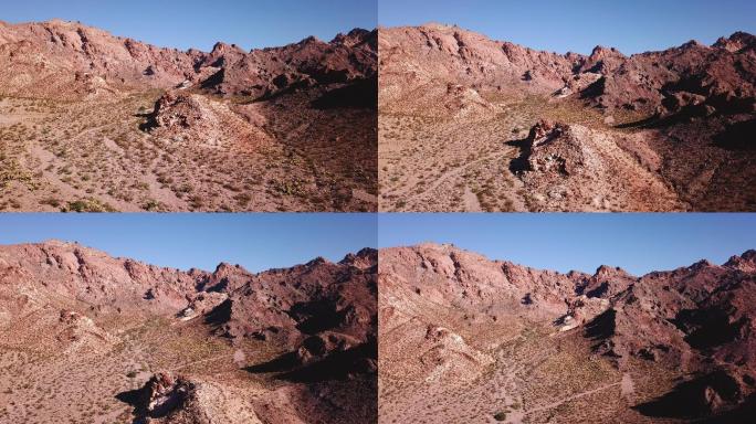 洛基山脉沙漠中一座废弃的偏远鬼城的4K视频