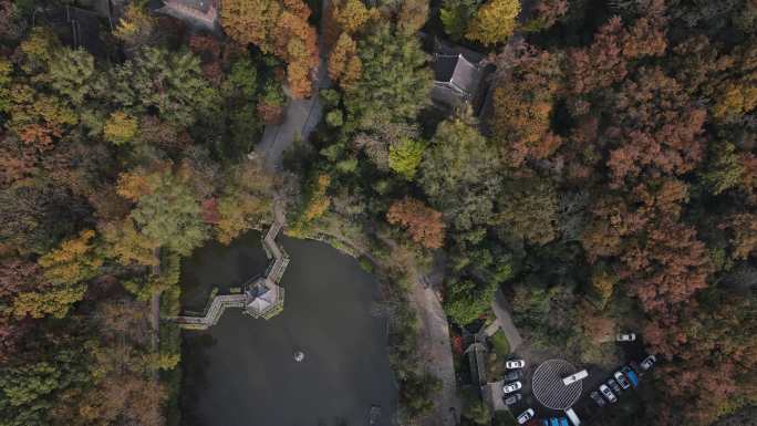 南京栖霞山秋景航拍