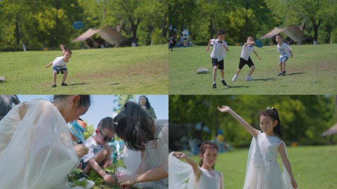 一群小孩子快乐玩耍