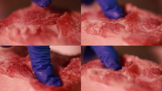 【镜头合集】特写猪肉五花肉纹理肥肉瘦肉