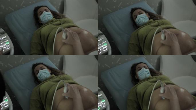 孕妇计划在妇产科医生的办公室使用超声波检查胎儿。