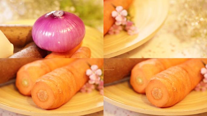 【镜头合集】各种健康蔬菜洋葱山药胡萝卜