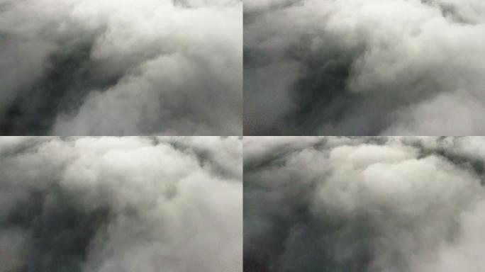 云天鸟瞰图热气球云雾