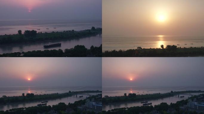 落日夕阳下的京杭大运河意境风景C016