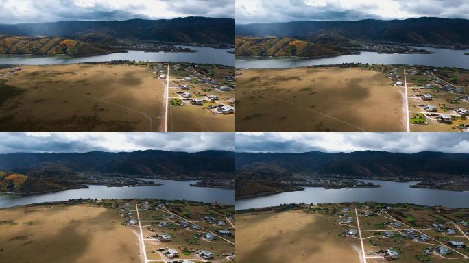 草原牧场视频香格里拉藏区藏族民房高原湖泊