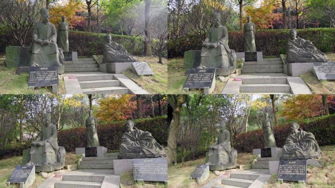 旅游景点浙江绍兴诸暨三贤馆的名人雕像