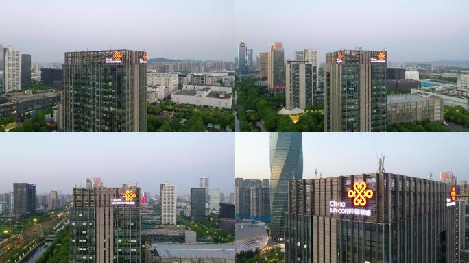 4K中国联通大楼航拍视频