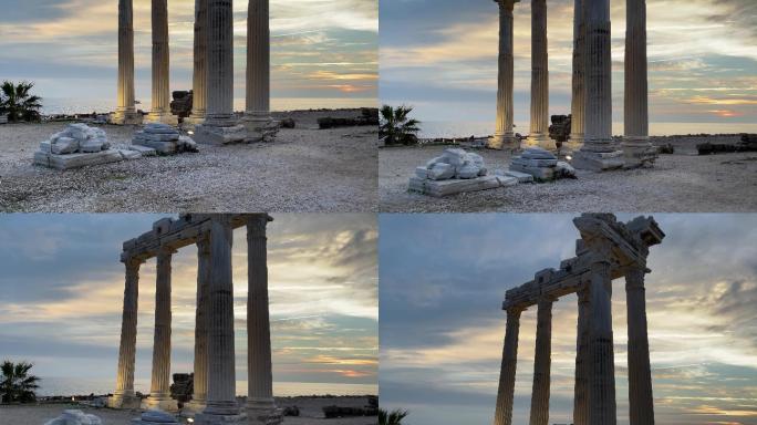 土耳其安塔利亚阿波罗神庙遗址4k库存视频