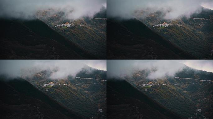 浓雾青藏高原山域拍摄视频