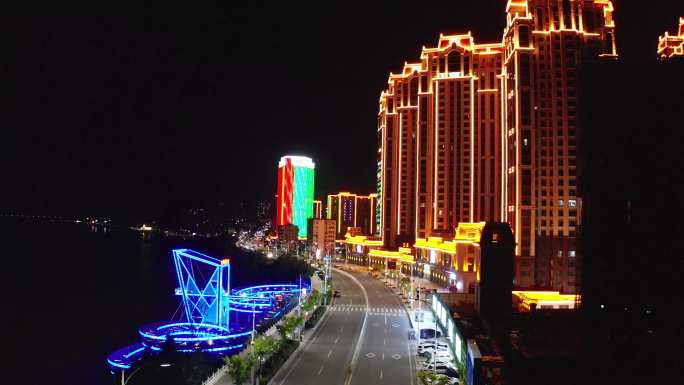 湖北十堰 夜景 汉江 大桥  观景台