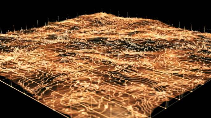 未来全息地形平视显示器、3D景观地形、未来用户界面