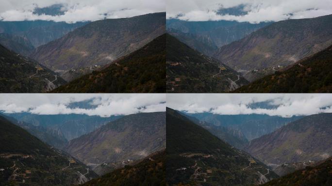 青藏高原山区峡谷拍摄视频