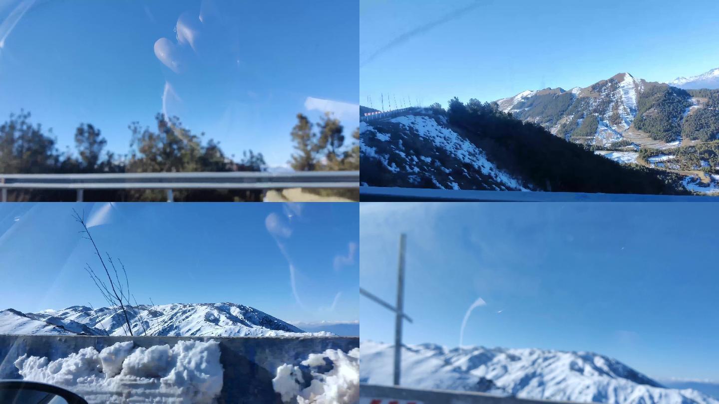 4K云南大海草山雪景  旅途风景  雪景