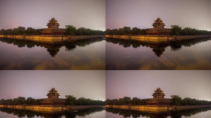 北京故宫紫禁城角楼夜景