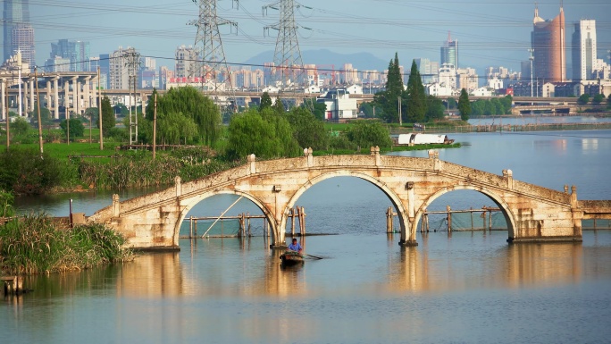 绍兴青甸湖古老石拱桥