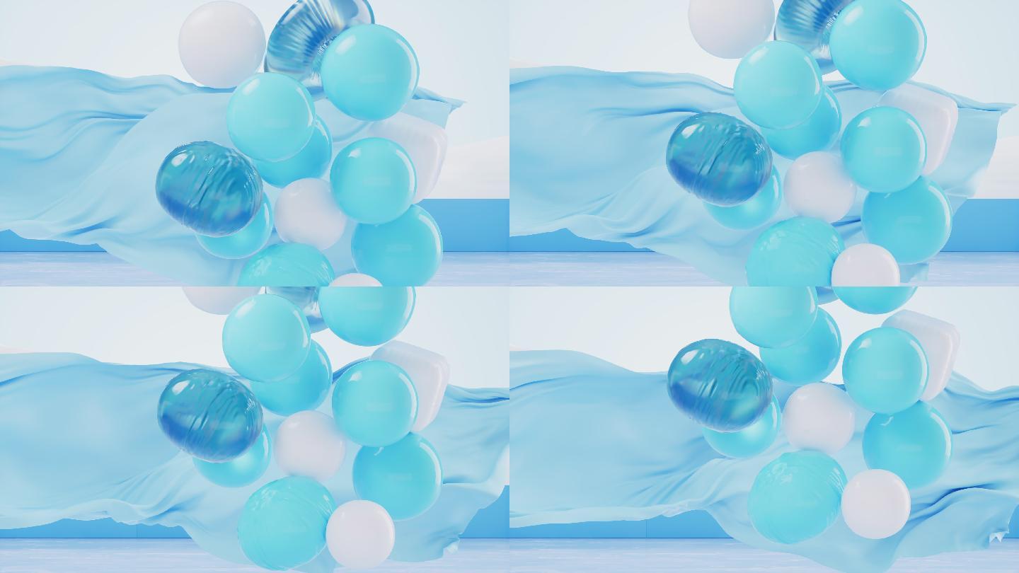 柔软的充气球体3D渲染