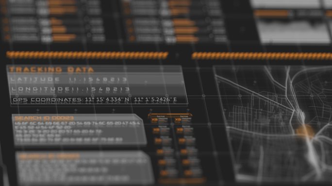 用于军事跟踪系统的数字hud仪表板触摸屏控制面板，有助于检测地球表面的物体，还可以实时跟踪军事装备、