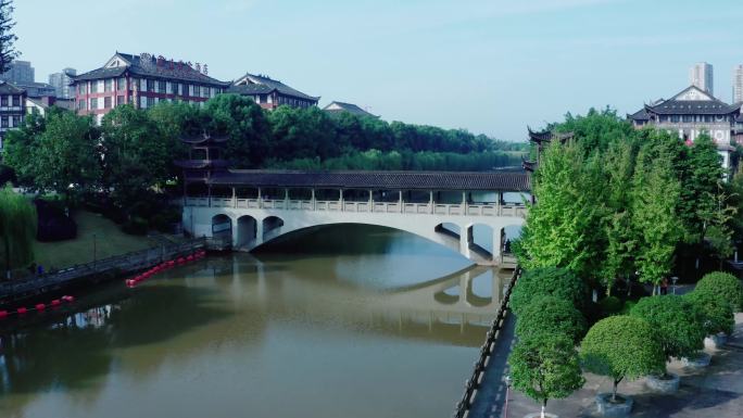 重庆 铜梁 河道 河景  交通 航拍