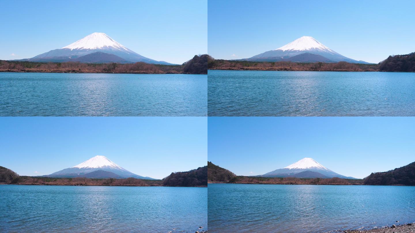 富士山离朔矶湖；缩小