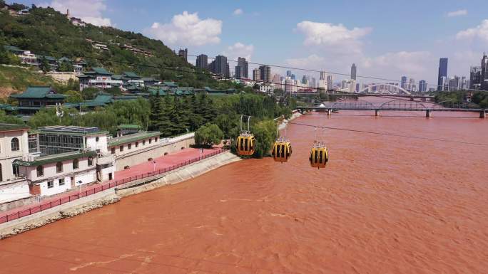 甘肃兰州白塔山黄河中山桥索道金城关